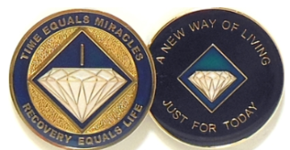 Specialty Medallion - Blue & Gold Diamond