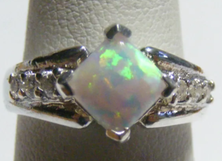 Opal Service Symbol Ring